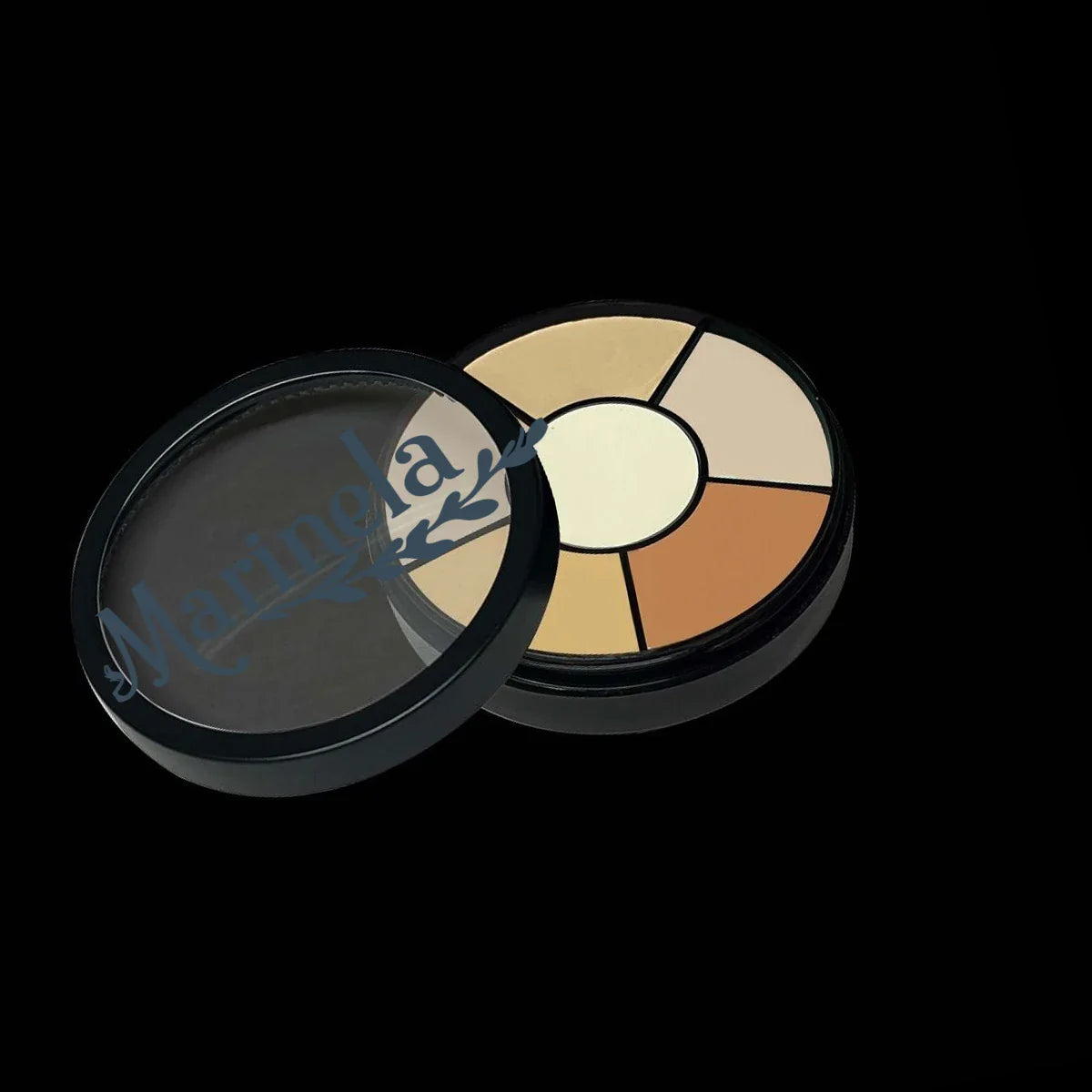 Deep Corrector Wheel concealer palette with various shades for full coverage and imperfection hiding, suitable for all skin types.