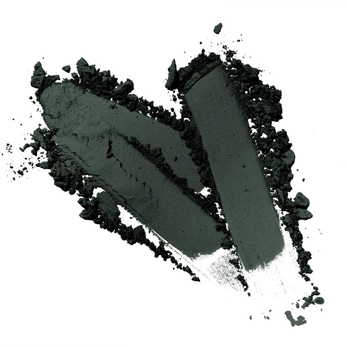 Talc-free creamy eyeshadow swipe with dark green pigment and shimmering finish.
