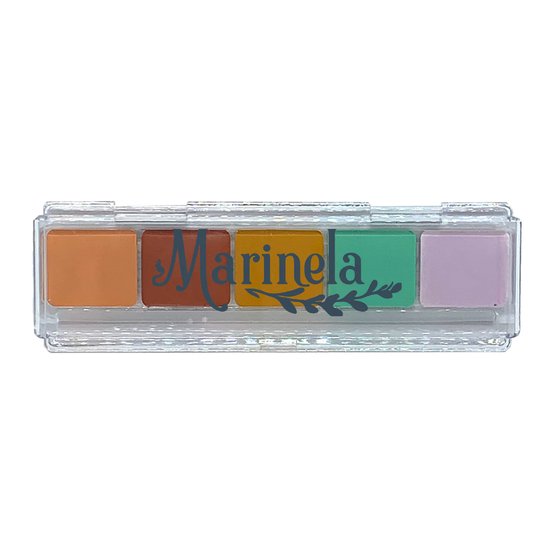 Secrete Concealer Tray with multiple colors for covering blemishes and imperfections, suitable for all skin types.