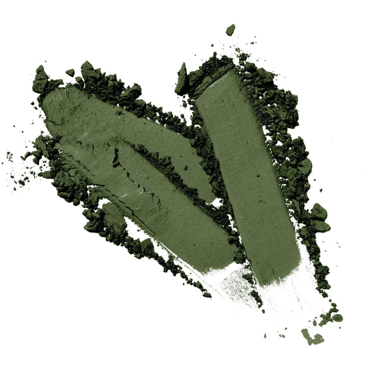 Silky green eyeshadow with smooth texture and shimmering finish, highly pigmented and talc-free.