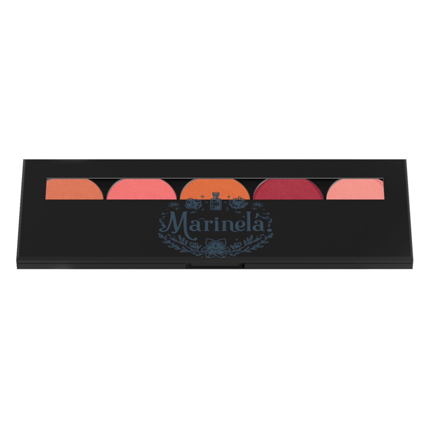 Medium eyeshadow palette in a compact with mirror, featuring vegan, talc-free pigments for all-day wear.