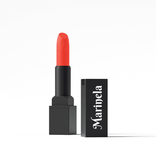Sheer Orange lip stain, creamy texture, long-lasting, paraben-free, vitamin E enriched.